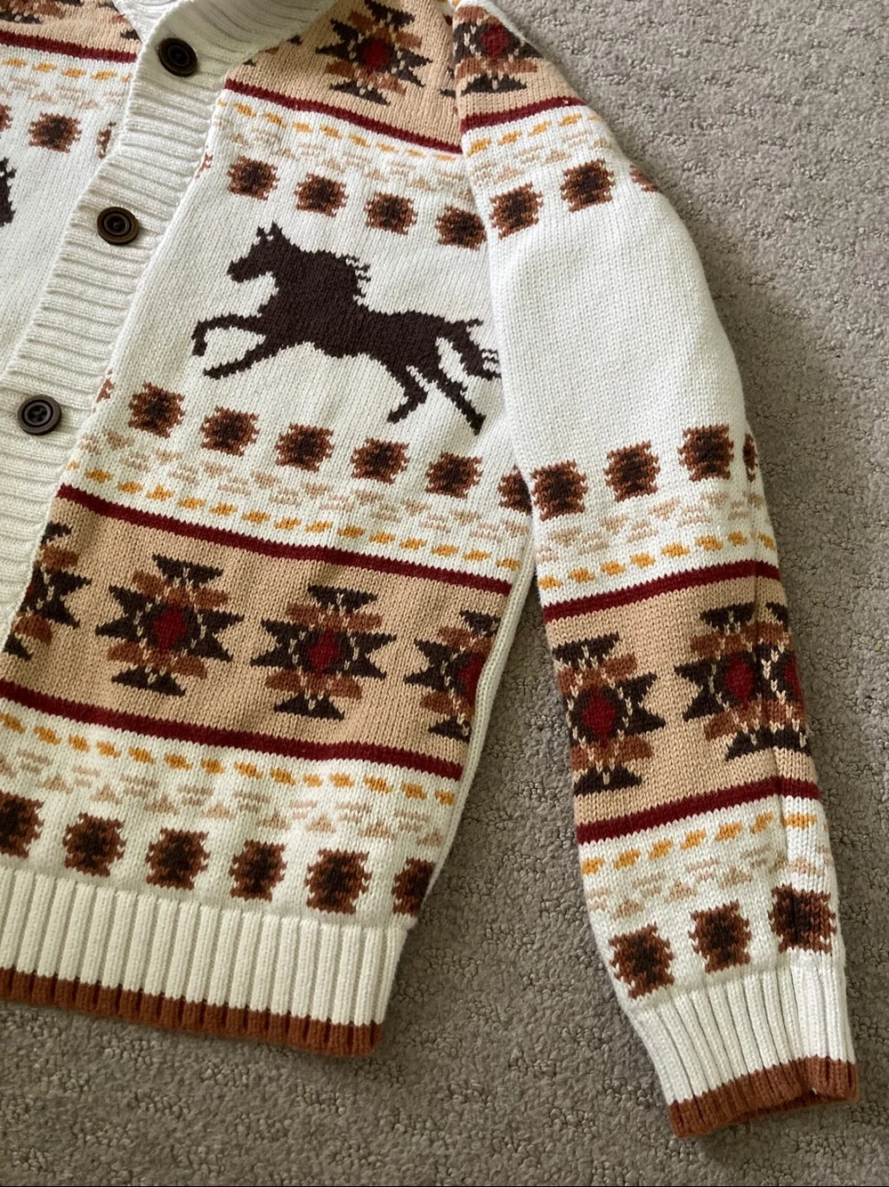 Gymboree cotton southwest horse cardigan, Sz 12.